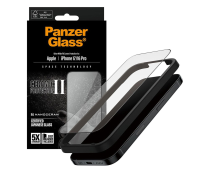 Szkło i folia ochronna PanzerGlass Ceramic II Ultra-Wide Fit EasyAligner do iPhone 17 / 16 Pro